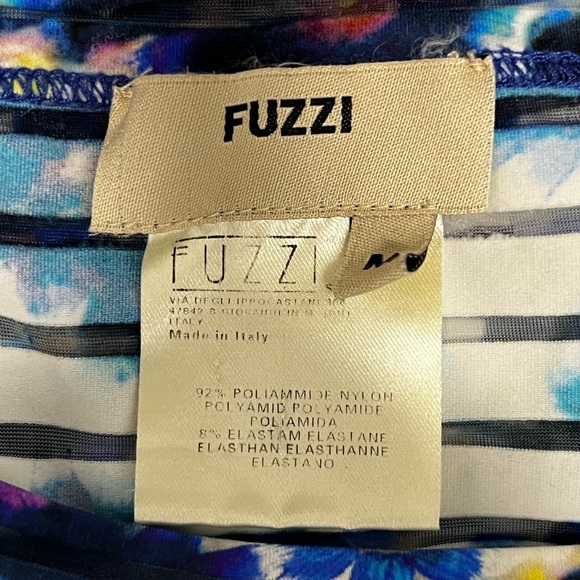 VTG Y2K JEAN PAUL GAULTIER FUZZI Avant Designer Blue Skinny Stretchy Top Women M - Picture 8 of 8